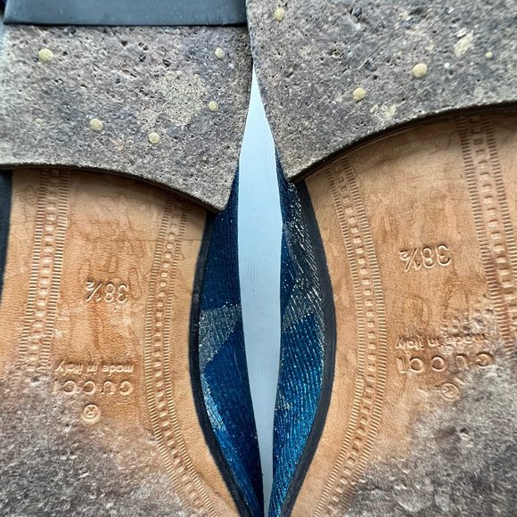 Gucci Blue and Silver Star Loafers - Picture 7 of 8